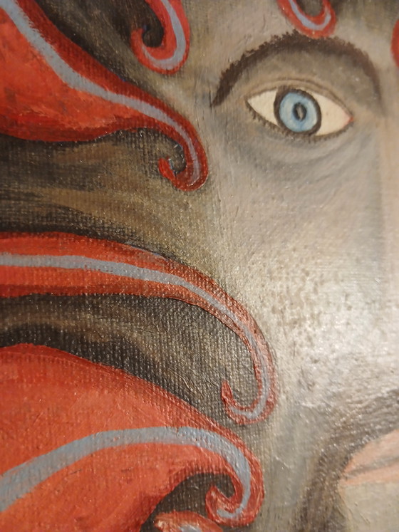 Olio su tela, rappresentazione mitologica dell'Uomo Verde, di Antoine de Rycker – Dipinti e disegni, Canvas (photo 11 of 15)