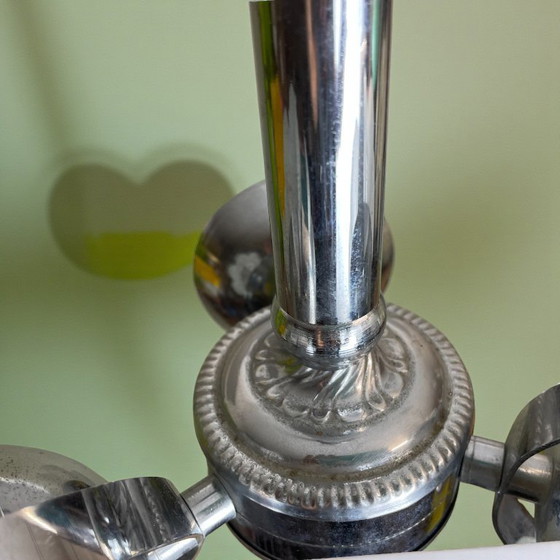 Image 1 of Lampadario Sputnik moderno a 3 luci in metallo cromato e vetro, stile Space Age, anni '60