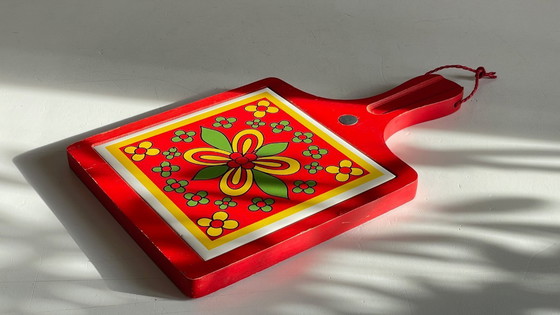 Image 1 of Vintage rode onderzetter