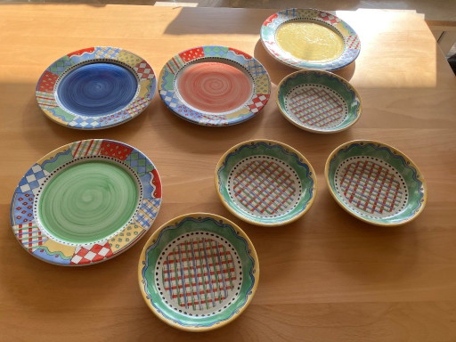 Original RB Bernarda Portugal Geschirr! 8tlg.! Große Teller+Tiefe Teller! Bunt! Vintage – servies, Ceramic