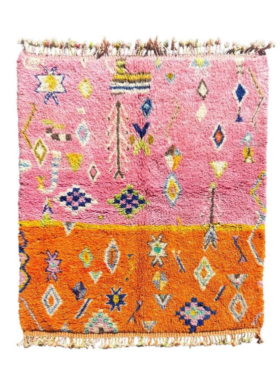 Pink and Orange Moroccan Berber Rug 220x260 cm – Handwoven Boujad Wool Carpet – Rugs & carpets (photo 2 of 12)