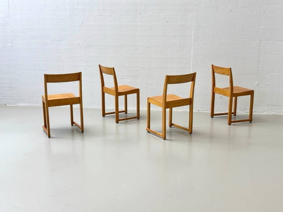 Image 1 of Set di 4 sedie da orchestra di Sven Markelius, anni '40