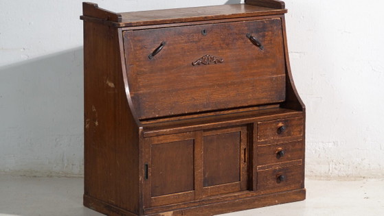 Ancien bureau japonais à abattant – Période Taishō, Japon, circa 1920 – Bureaux, Iron (photo 3 of 40)