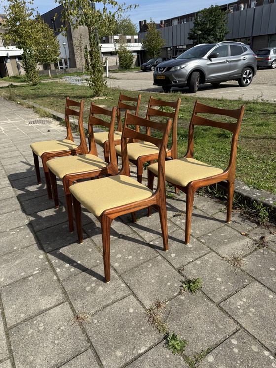 Set di 6 sedie da pranzo danesi restaurate anni ‘60 – Legno, Lana (photo 13 of 15)
