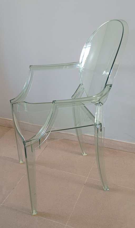 2x Kartell Louis Ghost Crystal Green