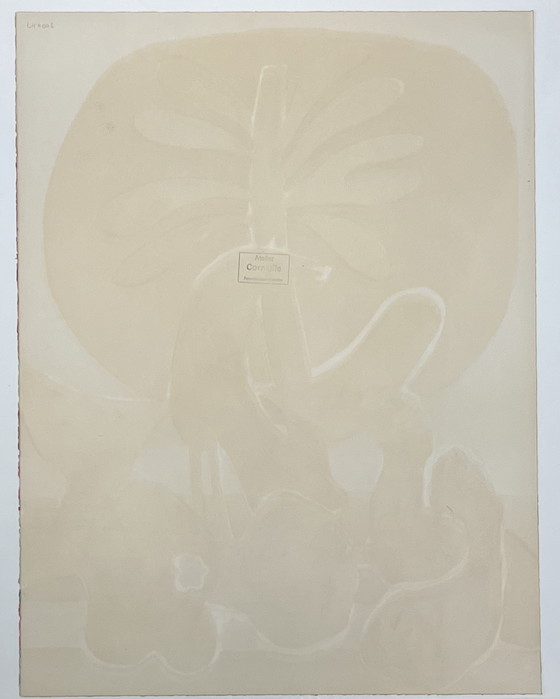 Image 1 of Gesigneerd; Guillaume Corneille Lithografie Aurore Rouge 1972 E/A