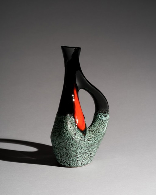 Vintage Fat Lava Vaas Vallauris Aardewerk Marino de la Vaucour Atelier Cerenne MCM