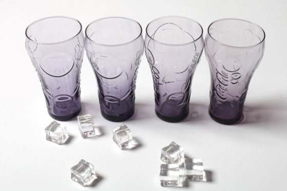 Set of 4 Purple Coca-Cola Glasses / Luminarc for McDonald's / France – Glass & Decanter (photo 5 of 7)