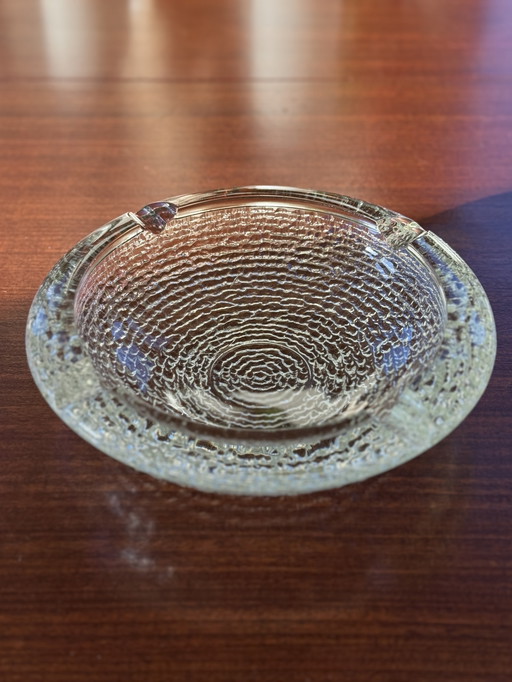 Cendrier/ bol en verre lourd vintage Mid Century moderne 1960s/70s