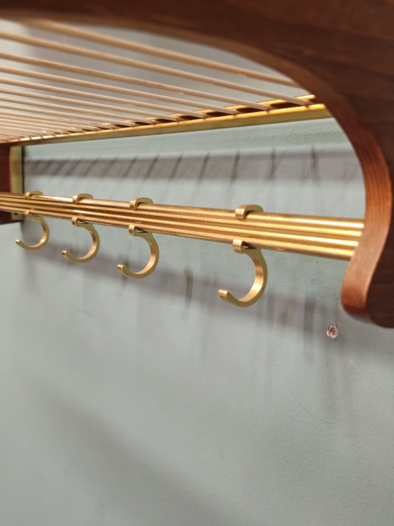 Vintage Teak & Messing Wandkapstok Kapstok – Kapstokken, Wood (photo 9 of 10)