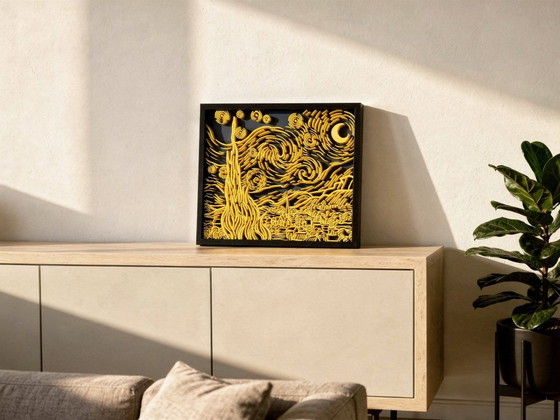 Starry Night Reimagined — Sculpturaal Reliëf (S) – Studio Mihai Enescu, Wanddecoratie, Plastic (photo 11 of 14)