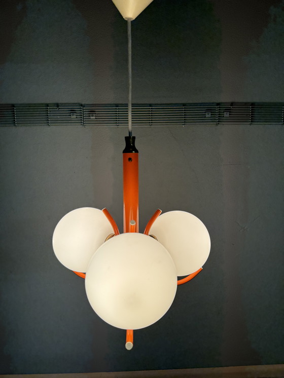 Image 1 of Lampadario arancione Space Age di Richard Essig