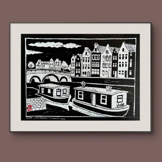Image 1 of Amsterdam Diptych – A3 Linocut Prints
