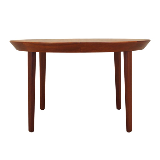 Round Teak Table, Danish Design, 1960s, Manufacturer: Gudme Møbelfabrik, Designer: Ole Hald