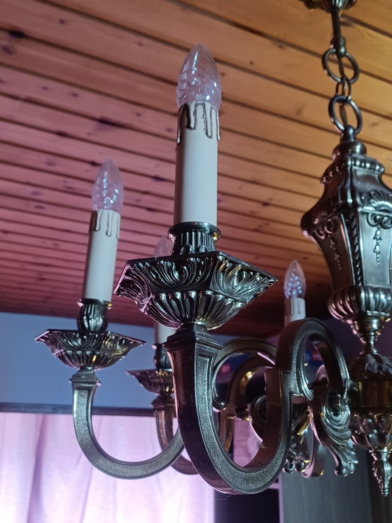French Baroque Chandelier 8 Arms | Solid Bronze Heavy Mazarin Luster (photo 7 of 12)
