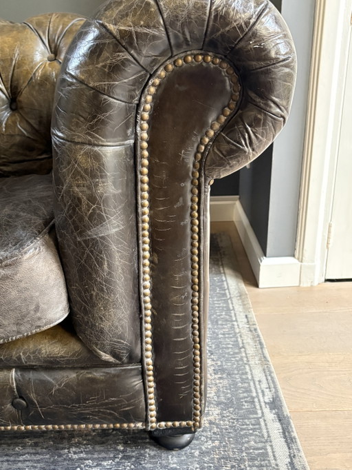 Sofá Chesterfield – 3 5 zitsbanken, Leather, Wood (photo 2 of 9)