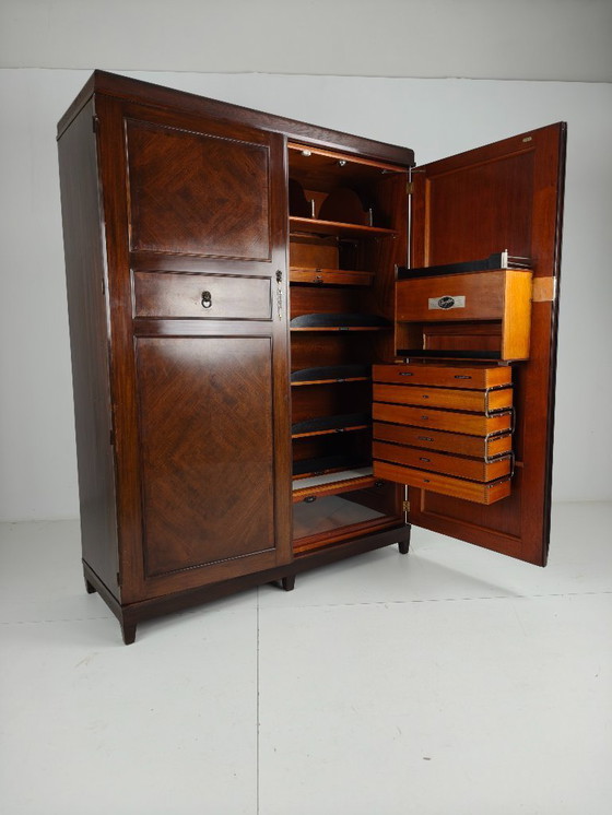 Image 1 of Beautiful English Art Deco Compactom Ltd Men's Wardrobe from the 1920s
