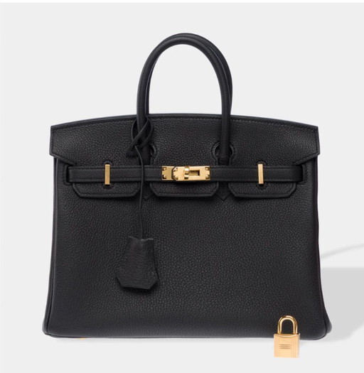 Sac HERMES Birkin 25 en Cuir Noir - 103426
