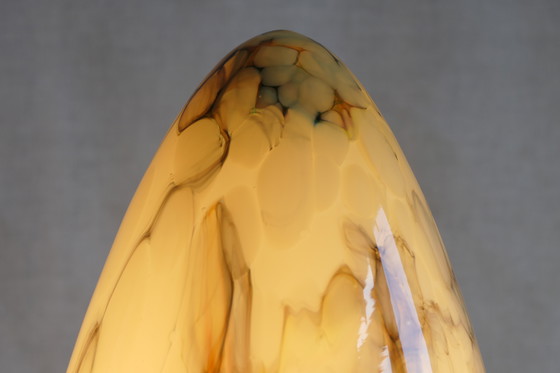 Image 1 of Twee art deco plafondlampen, gemarmerd, druppelvorm