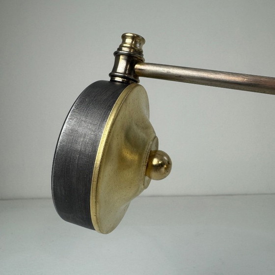 Image 1 of VINTAGE BRASS & OPALINE WALL LIGHT