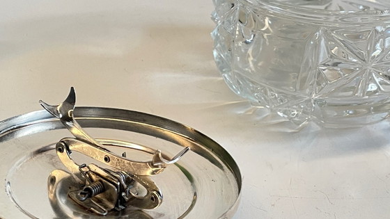 Image 1 of SUCRIER à Pince CRISTAL Vintage