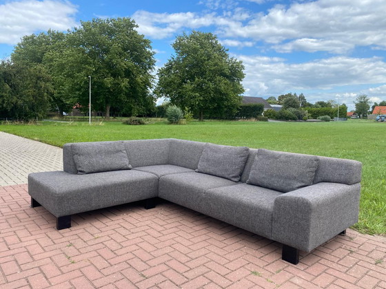 Image 1 of Sofá esquinero moderno de tela gris
