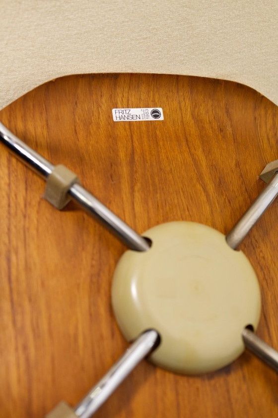 Image 1 of 8x Teak T Chairs by Arne Jacobsen, Fritz Hansen, 1980s