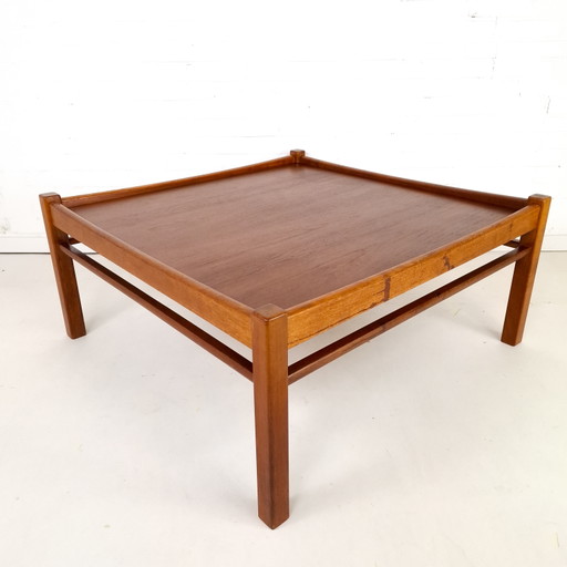 Mesa de centro cuadrada vintage, diseño danés, teca, años 60/70, estilo moderno de mediados de siglo. – salontafels, Wood