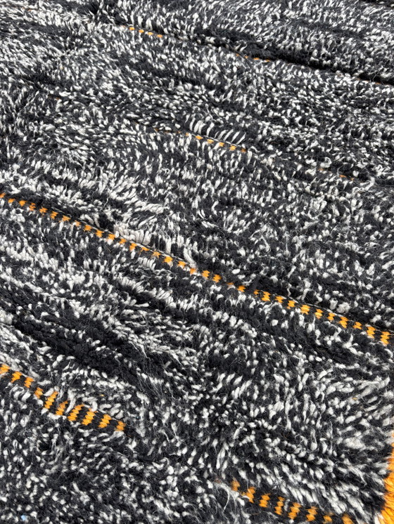 Image 1 of Black & Yellow Moroccan Mrirt Wool Rug 190x250 cm Handwoven Berber Carpet
