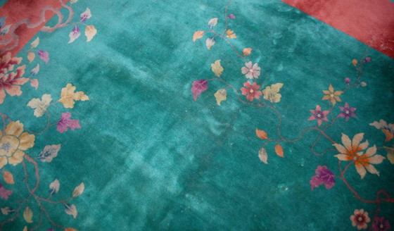 Image 1 of Alfombra china antigua Art Déco hecha a mano, 273 cm x 356 cm (8,10' × 11,7'), década de 1920 - 1B462