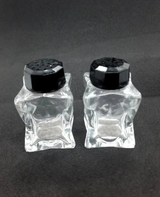 Image 1 of Juego de vinagreras Art Déco de lujo de 6 piezas: pimienta, sal, vinagre, aceite y mostaza