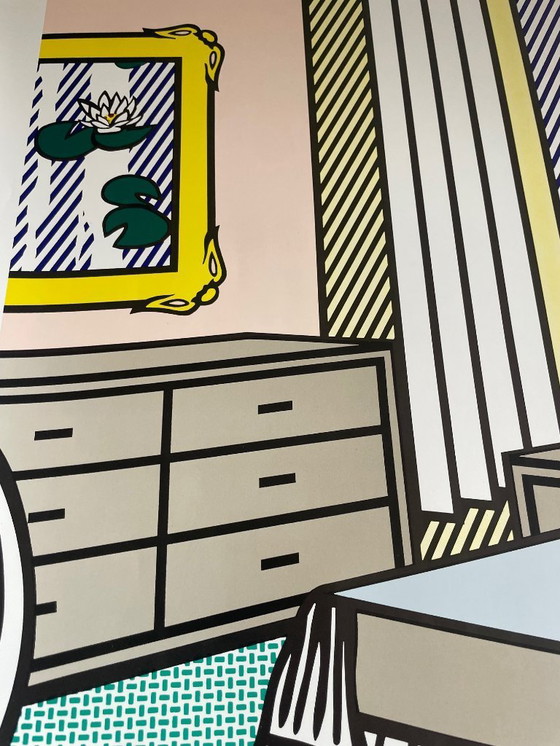 Image 1 of Roy Lichtenstein (1923-1997), Interieur met waterlelies, 1991, copyright Estate of Roy Lichtenstein/DACS 2000, Gedrukt in Groot-