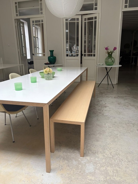 Banc Slim Plus extra long de Bertjan Pot pour Arco, Bois, Cuir, Beige, Modern (photo 4 sur 12)