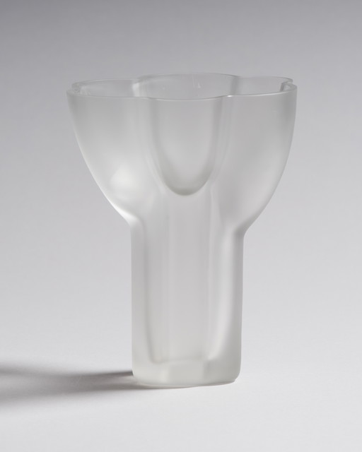 Rare Vase en verre satiné Tapio Wirkkala Rosenthal Sculptural Design Model 470