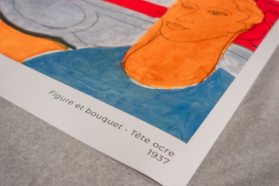 Image 1 of Figur und Blumenstrauß (Ockerkopf) – Henri Matisse 1937 – Poster 70 × 100 cm