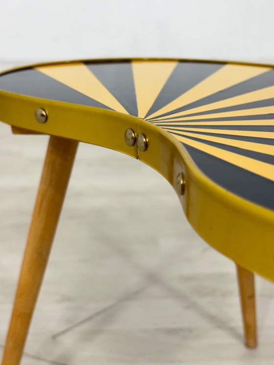 Image 1 of Mid-century kidney-shaped table, plant stand, side table, storage