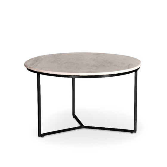 Table d'appoint en marbre blanc avec pied en métal noir d60 – Castle Line, Tables d'appoint, Marble (photo 4 of 5)