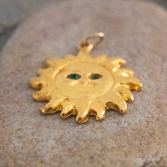 Image 1 of Ciondolo con collana Sun Dalloyau Paris vintage del 1993