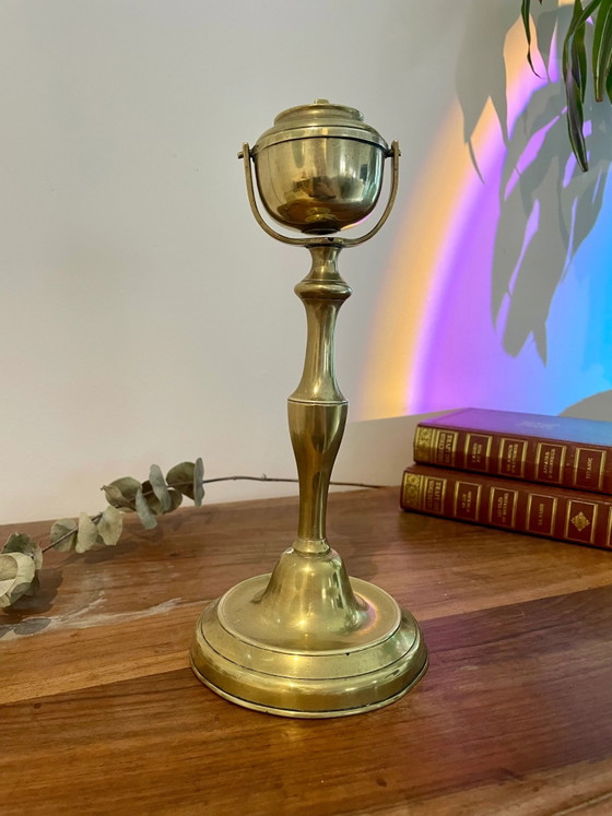 Vintage scheepsolielamp – Tafellampen, Bronze, Brass (photo 2 of 3)