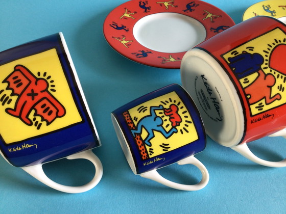 Image 1 of 3 tazze e piattini e tre tazze Keith Haring, Könitz