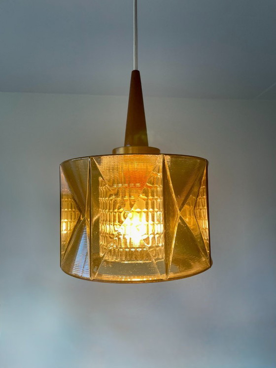 Image 1 of Carl Fagerlund hanger van amberglas voor Orrefors, jaren 60 — Scandinavisch modern