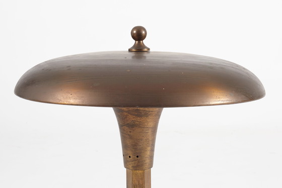 Image 1 of Art Deco/ Bauhaus mushroom tafellamp messing 