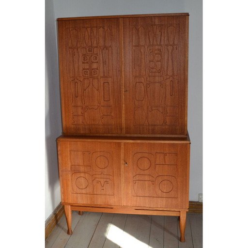 Vintage teak cabinet "Krus" by Yngve Ekström for Westbergs Möbler, Sweden 1962