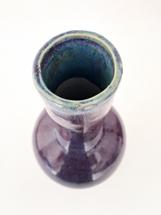 Vase Purple Flambé Glazed Bottle Vase – Ceramic (photo 5 of 6)
