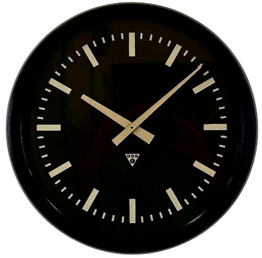 Industrial Bakelite Factory Wall Clock from Pragotron, 1970s