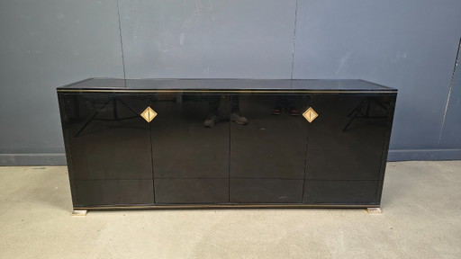 Brass and lacquer sideboard by Pierre Vandel, 1970s