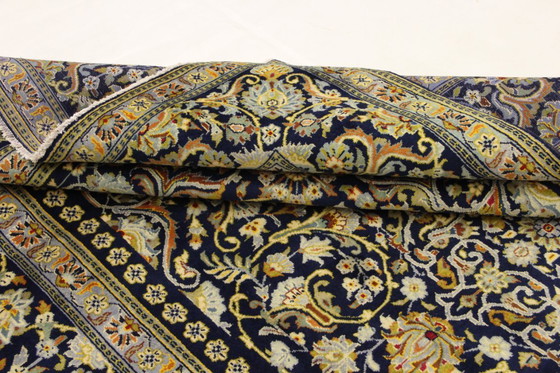 Image 1 of Original Perserteppich Keschan,Kashan Blau 330 x 234 cm Top Zustand Klassik Alt