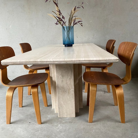 Image 1 of Italian Travertine Dining Table | Italy, 1980s