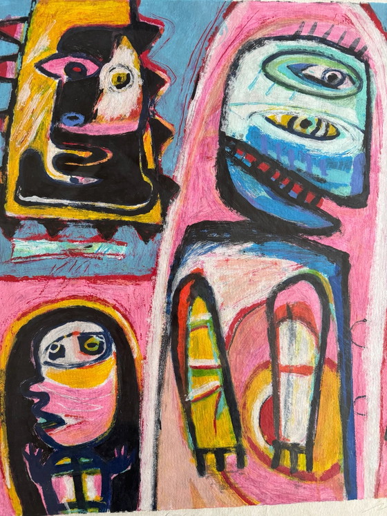 Bijzondere zeefdruk Henk Vierveijzer gesigneerd, Litho's & Zeefdrukken, Papier, Meerdere kleuren (foto 3 van 13)