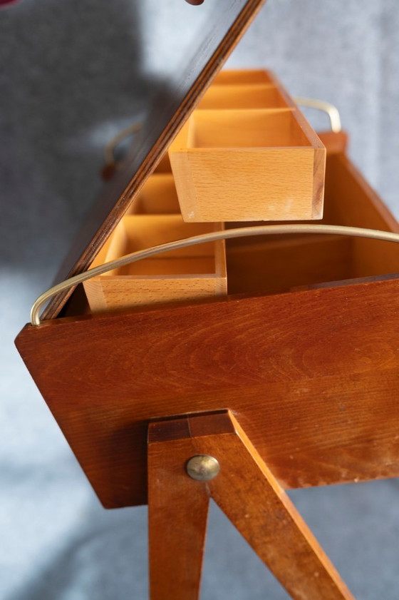 Image 1 of 1960 Vintage - Table de couture Armoire à couture Commode de couture Boîte à couture